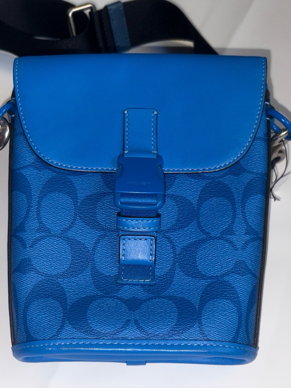 Coach Track C9841 Bright Blue Signature Canvas Crossbody + New Coach Strap